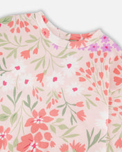 Load image into Gallery viewer, deux par deux Girls French Terry Sweatshirt - Pink Printed Flowers