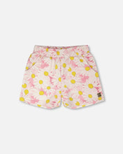 Load image into Gallery viewer, deux par deux Girls French Terry Shorts - Pink Printed Daisies
