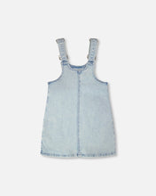 Load image into Gallery viewer, deux par deux Girls Light Blue Denim Overall Dress