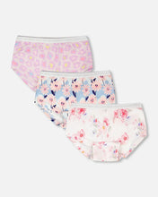 Load image into Gallery viewer, deux par deux Girls Printed Organic Cotton Boyshort Underwear - 3 PK