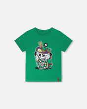 Load image into Gallery viewer, deux par deux Boys Organic Cotton Jersey T-Shirt With Print - Green