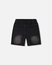 Load image into Gallery viewer, deux par deux Boys French Terry Denim Shorts - Dark Grey