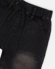 Load image into Gallery viewer, deux par deux Boys French Terry Denim Shorts - Dark Grey