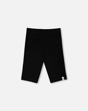 Load image into Gallery viewer, deux par deux Girls Rib Biker Leggings - Black