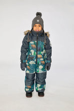 Load image into Gallery viewer, deux par deux DISCOVER One-Piece Snowsuit - Blue w/Bear Print