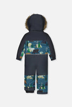 Load image into Gallery viewer, deux par deux DISCOVER One-Piece Snowsuit - Blue w/Bear Print