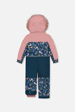 Load image into Gallery viewer, deux par deux DISCOVER One-Piece Snowsuit - Blue & Pink w/Unicorn Print