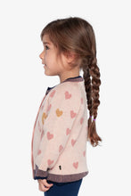 Load image into Gallery viewer, deux par deux Girls Cardigan - Pale Old Rose & Navy Blue Knit