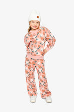 Load image into Gallery viewer, deux par deux Girls Wide Leg Sweatpants - Pink Strawberry Print