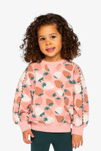 Load image into Gallery viewer, deux par deux Girls Sweatshirt - Pink Strawberry Print