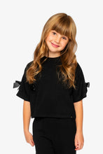 Load image into Gallery viewer, deux par deux Girls Milano Short-Sleeved Top - Black