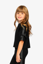 Load image into Gallery viewer, deux par deux Girls Milano Short-Sleeved Top - Black