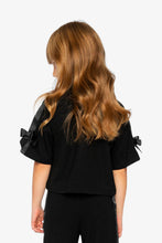 Load image into Gallery viewer, deux par deux Girls Milano Short-Sleeved Top - Black