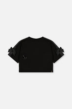 Load image into Gallery viewer, deux par deux Girls Milano Short-Sleeved Top - Black