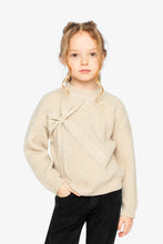 Load image into Gallery viewer, deux par deux Girls Sweater With Bow - Beige