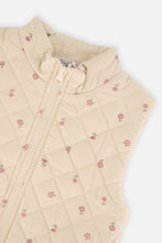 Load image into Gallery viewer, deux par deux Girls Puffy Corduroy Jacket - Beige w/floral print