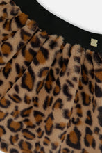 Load image into Gallery viewer, deux par deux Girls Faux Fur Skirt - Brown w/Leopard Print