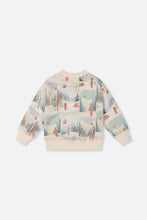 Load image into Gallery viewer, deux par deux Boys Fleece Sweatshirt - Beige w/Ski Print