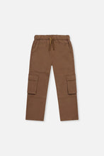 Load image into Gallery viewer, deux par deux Boys Twill Pants With Cargo Pockets - Neutral Brown