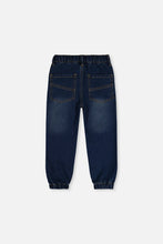 Load image into Gallery viewer, deux par deux Boys French Terry Denim Jogger Pants - Navy Blue