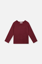 Load image into Gallery viewer, deux par deux Girls Brushed Rib Crew Neck Top - Reddish-Brown