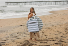 Load image into Gallery viewer, Current Tyed Fold Out Beach Lounger - Sage Stripes