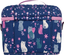 Load image into Gallery viewer, deux par deux Printed Lunch Box - Navy Blue Cats