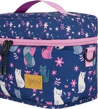 Load image into Gallery viewer, deux par deux Printed Lunch Box - Navy Blue Cats