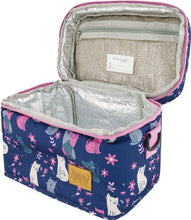 Load image into Gallery viewer, deux par deux Printed Lunch Box - Navy Blue Cats