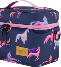 Load image into Gallery viewer, deux par deux Printed Lunch Box - Navy Blue Unicorn
