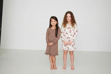 Load image into Gallery viewer, Bambi & Birdie Girls Ruffled Sleep Dress - Brown Floral