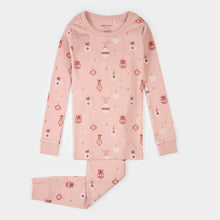 Load image into Gallery viewer, Petit Lem Girls Ornaments Print on Rose PJ Set