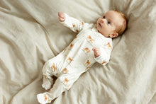 Load image into Gallery viewer, Coccoli Baby Modal Zipper Footie - Cows on Cream