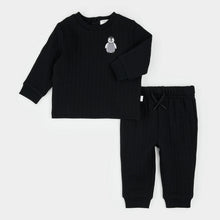 Load image into Gallery viewer, Petit Lem Baby Penguin on Black Outfit Set