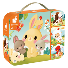 Load image into Gallery viewer, Janod 4 in 1 Progressive Puzzle - Farm Animals