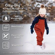 Load image into Gallery viewer, Jan & Jul Kids Fleece Lined Cozy-Dry Rain Bib Pants