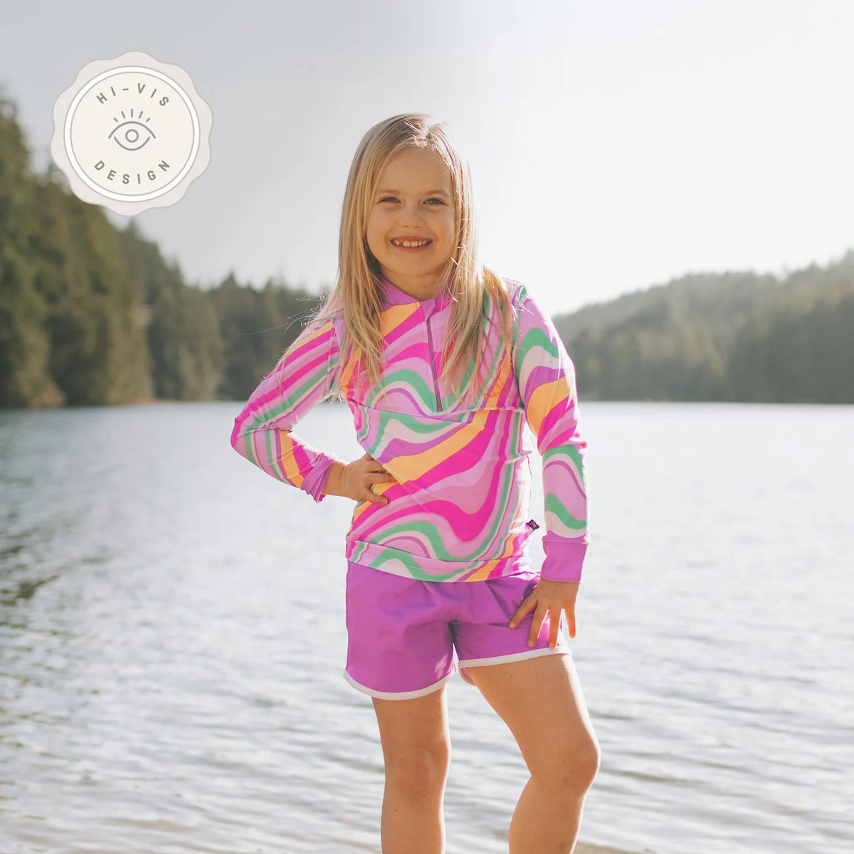 Honeysuckle Swim Rashguard Shirt - Swirl Power – Chicken Little Shop