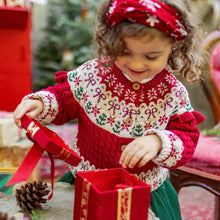 Load image into Gallery viewer, Souris Mini Baby Girls Festive Knit Cardigan - Red