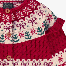 Load image into Gallery viewer, Souris Mini Baby Girls Festive Knit Cardigan - Red