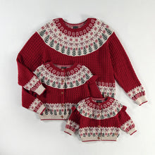 Load image into Gallery viewer, Souris Mini Baby Girls Festive Knit Cardigan - Red
