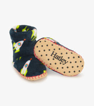 Load image into Gallery viewer, Hatley Rocket Man Kids Fleece Slippers