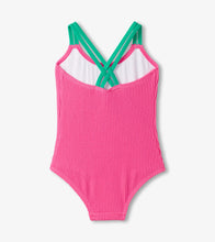 Load image into Gallery viewer, Hatley Girls Hot Pink Ribbed One-Piece Swimsuit