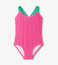 Load image into Gallery viewer, Hatley Girls Hot Pink Ribbed One-Piece Swimsuit