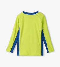 Load image into Gallery viewer, Hatley Boys Lime & Blue Colourblock Long Sleeve Rashguard