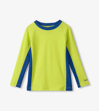 Load image into Gallery viewer, Hatley Boys Lime & Blue Colourblock Long Sleeve Rashguard