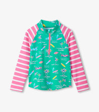 Load image into Gallery viewer, Hatley Girls Tropical Long Sleeve Two-Piece Rashguard Swimsuit