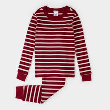 Load image into Gallery viewer, Petit Lem Scarlet Red Striped Thermal PJ Set