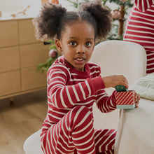 Load image into Gallery viewer, Petit Lem Scarlet Red Striped Thermal PJ Set