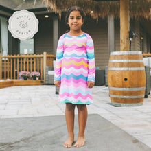 Load image into Gallery viewer, Honeysuckle Girls UPF 50+ Summer Dress - Hue-nami