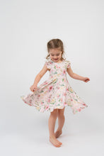 Load image into Gallery viewer, Belan.J Girls Short Sleeve Twirl Dress - Floral Bliss